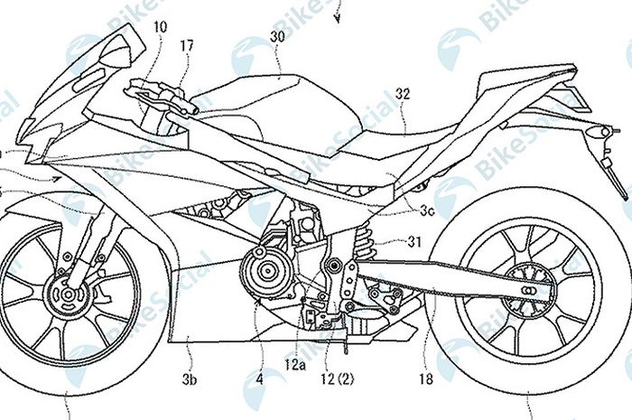 Patent desain yang diduga Suzuki GSX-R300