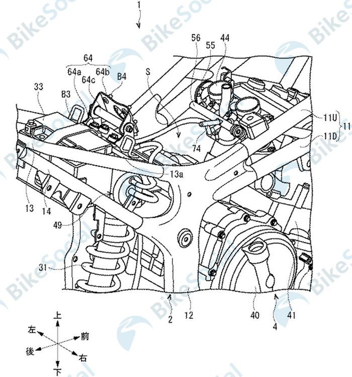 Desain rangka mirip dengan milik Honda CBR250RR