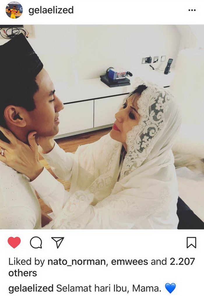 Pasang foto Sean Gelal dan ibunya, mantan rekan setimnya di tim Arden musim F2 2017 Norman Nato memberi tanda &quot;love&quot;