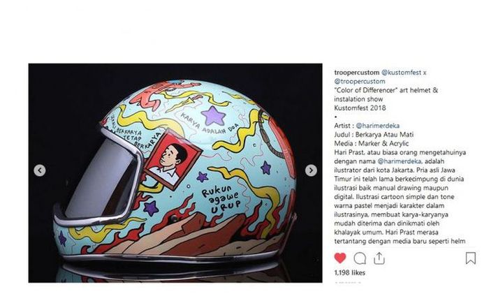 Helm unik garapan Troopercustom bertema Jokowi