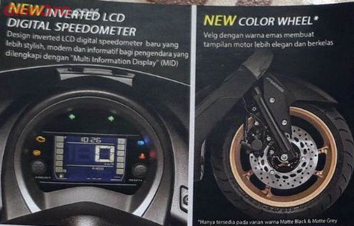 Tampilan spidometer dan warna pelek Yamaha NMAX facelift 2018
