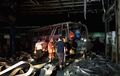 Disenggol Bus, Pom Bensin Ludes Terbakar