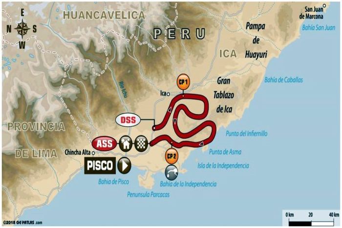 Jalur yang dilewati para pereli di Reli Dakar stage 2