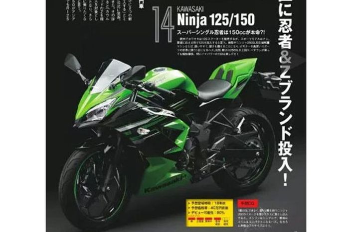 Gambar Kawasaki Ninja 125 yang dibocorkan oleh media asal Jepang.(istimewa)