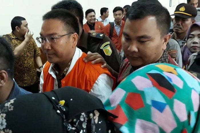 Tersangka IA saat sidang di Pengadilan Negeri Surakarta