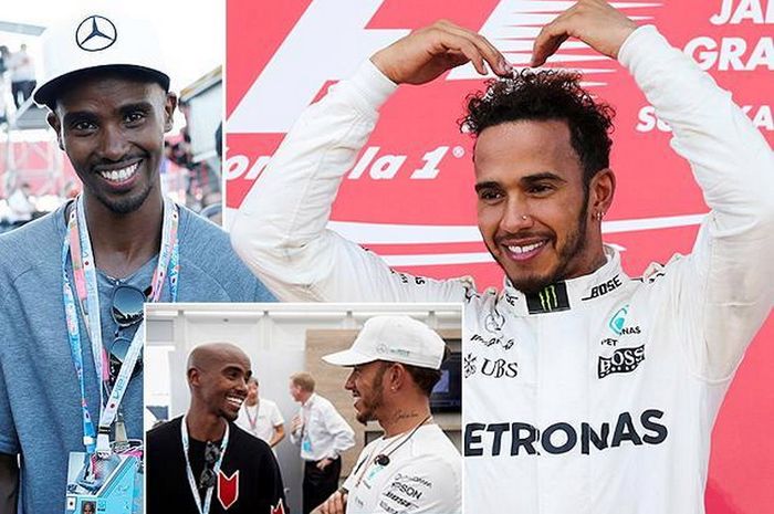 Menang di GP F1 Jepang, Lewis Hamilton menirukan gaya yang disebut 'Mobot' seperti dilakukan Mo Fara