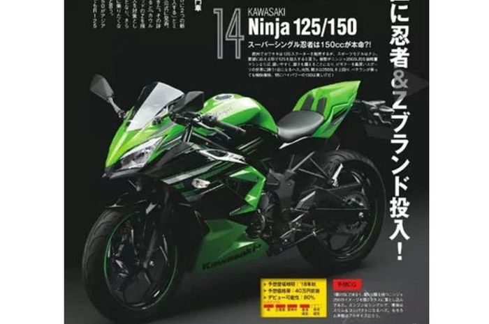 Gambar Kawasaki Ninja 125 yang dibocorkan oleh media asal Jepang.(istimewa)