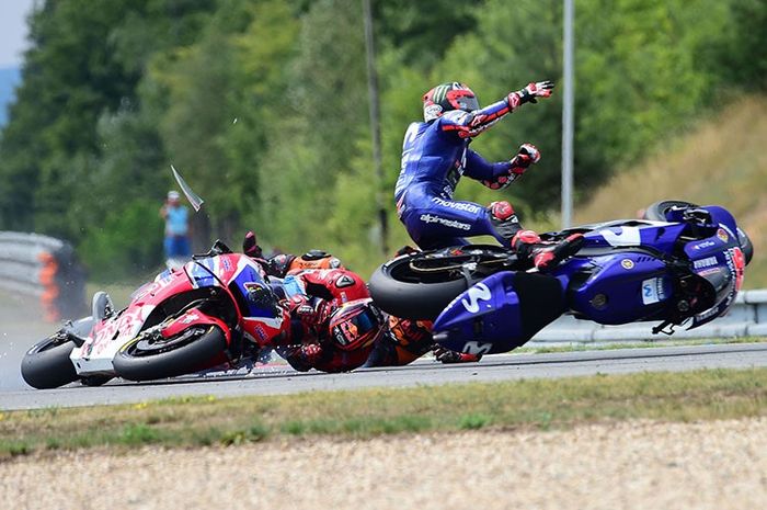 Maverick Vinales crash di lap pertama MotoGP Ceko.