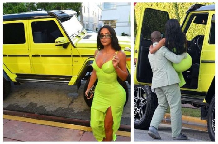 Kim Kardashian saat dikasih kejutan Mercedes-Benz G550 4&times;4&sup2;