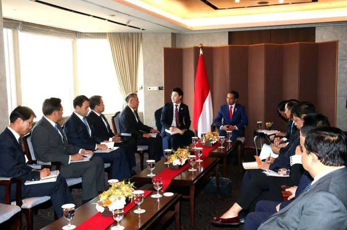 Pertemuan Presiden Jokowi dengan empat pimpinan Perusahaan Besar di Korea Selatan
