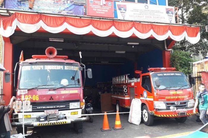 Tampak depan Pos Pemadam Kebakaran Tanah Abang, Selasa (2/10/2018).