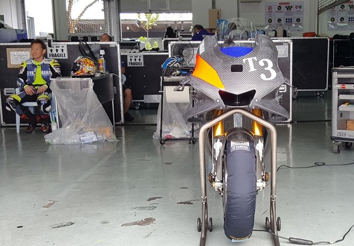 Aero fairing yang dites tim Yamaha di Sirkuit Internasional Sepang, Malaysia