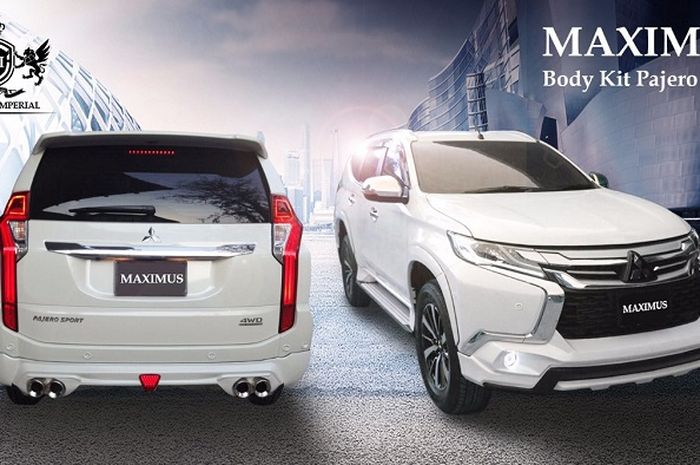 Body kit Maximus untuk Pajero, hanya ditawarkan dua bagian spoiler, depan dan belakang. 
