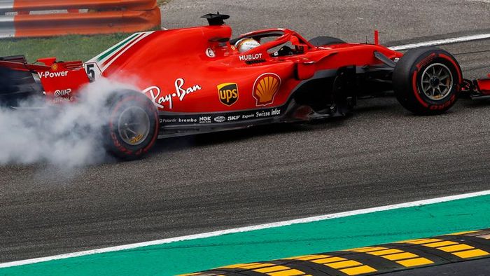 Sebastian Vettel di lap pertama F1 Italia 2018