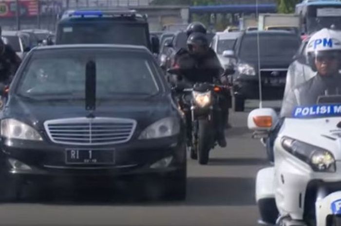 Ilustrasi rombongan Presiden dengan pengawalan Paspamres di jalanan ibukota (SekNeg)