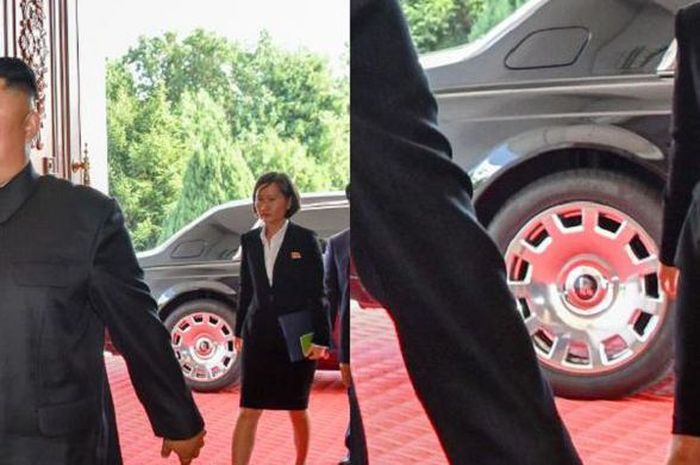Kim Jong Un turun dari Sedan yang diduga Rolls-Royce Phantom