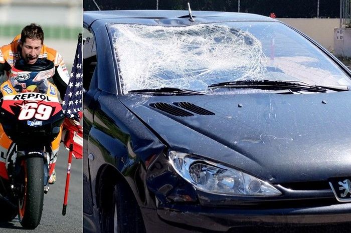 Inilah mobil Peugeot 206 convertible yang menabrak Nicky Hayden dan membuatnya cedera otak parah kemudian meinggal dunia pada 22 Mei 2017