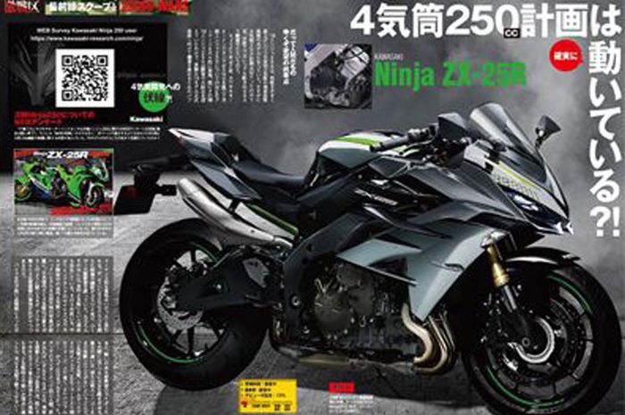 Heboh penampakan Kawasaki Ninja 250 4 Silinder