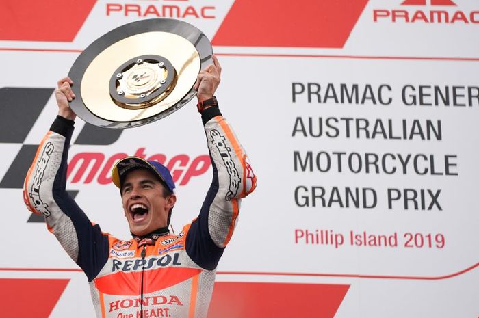 Menang di MotoGP Australia, Marc Marquez raih lima kemenangan beruntun dan membawa tim Repsol Honda menempel tim Ducati