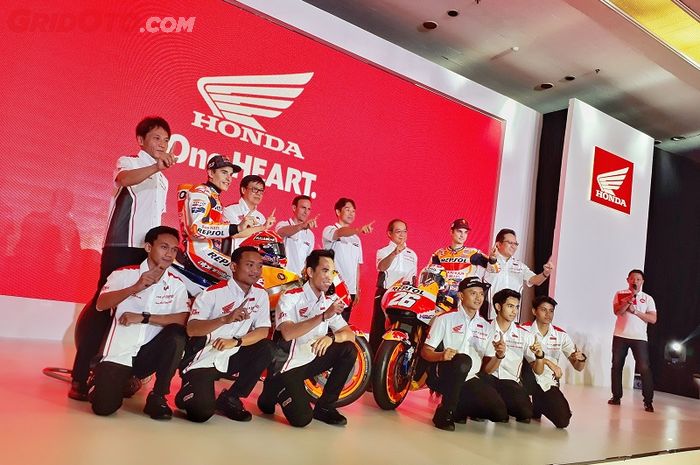 Para pembalap AHM bersama Marc Marquez dan Dani Pedrosa