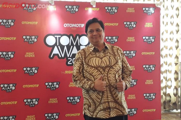Airlangga Hartarto, Menteri Perindustrian RI, saat di acara OTOMOTIF Award 2018