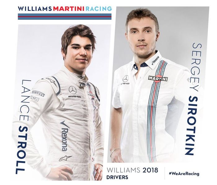 Lance Stroll dan Sergey Sirotkin, duet pasangan muda tim Williams i 2018
