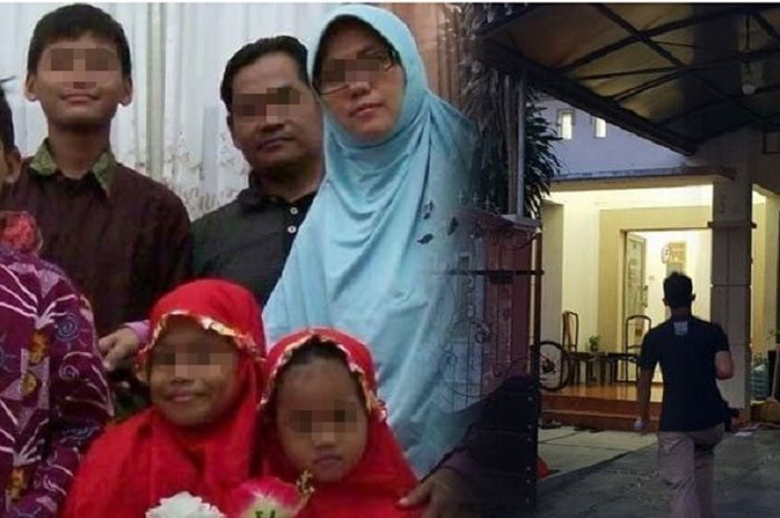 Foto keluarga pelaku bom bunuh diri dan rumahnya di Surabaya.