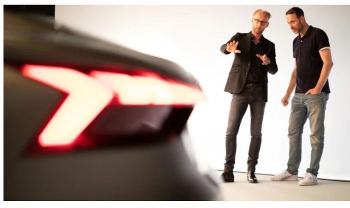 Desain stoplamp yang samar-samar terlihat