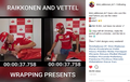 Video Kimi Raikkonen dan Sebastian Vettel Adu Bungkus Kado Natal, Siapa Menang?