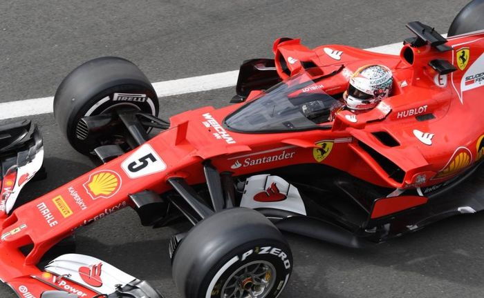 Pembalap F1 tim Ferrari Sebastian Vettel pernah mencoba windshield yang disebut 'Shield' pada 2017