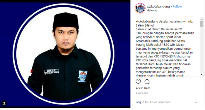 Ketua XTC Bandung meminta maaf atas kelakuan anggotanya
