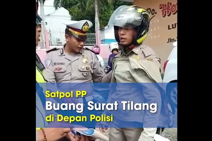 Pemotor diduga Satpol PP menolak ditilang