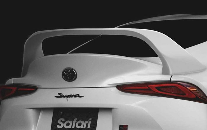 Pemasangan sayap belakang yang begitu sporty pada modifikasi Toyota GR Supra