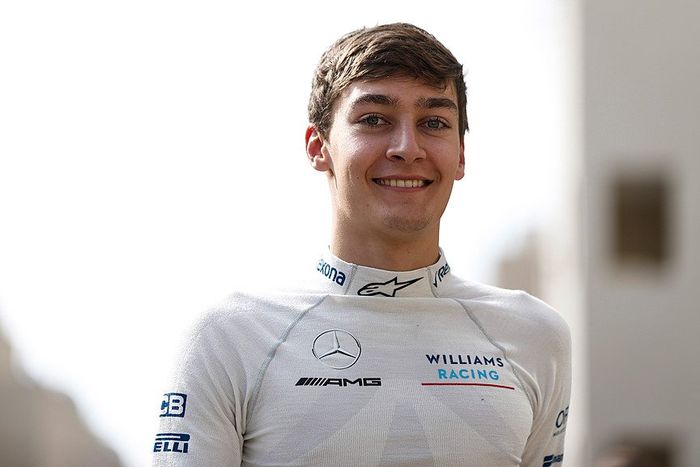 Juara F2 2018 George Russell berseragam tim F1 Williams pada tes di Yas Marina, Abu Dhabi