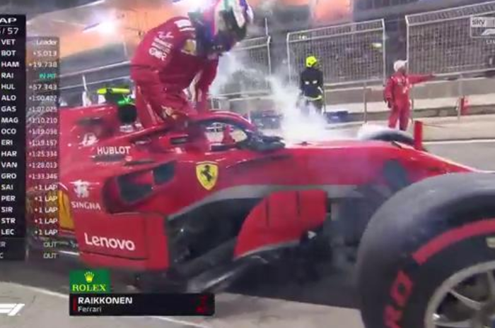 Kimi Raikkonen keluar dari GP F1 Bahrain 2018