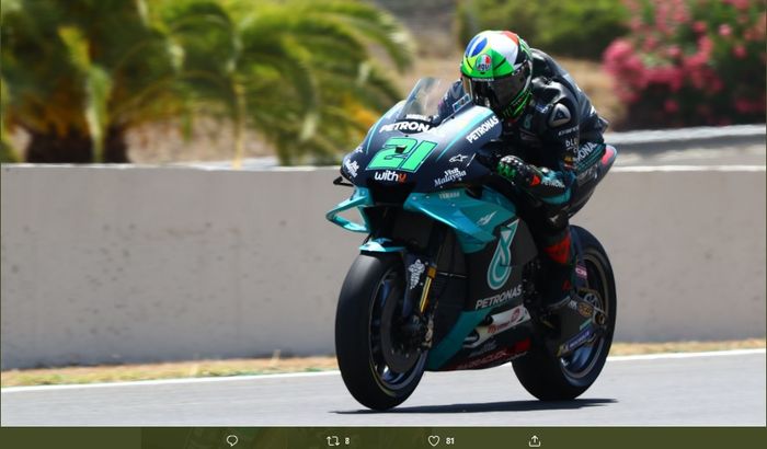 Pembalap Petronas Yamaha SRT, Franco Morbidelli, akan memulai balapan MotoGP Andalusia 2020 dari posisi keenam.