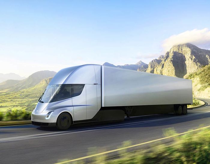 Salah satu tampilan desain Tesla Semi, dilansir oleh www.express.co.uk