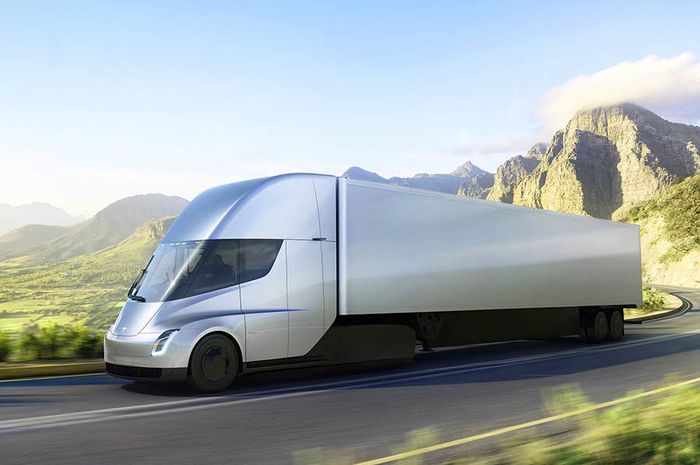 Salah satu tampilan desain Tesla Semi, dilansir oleh www.express.co.uk