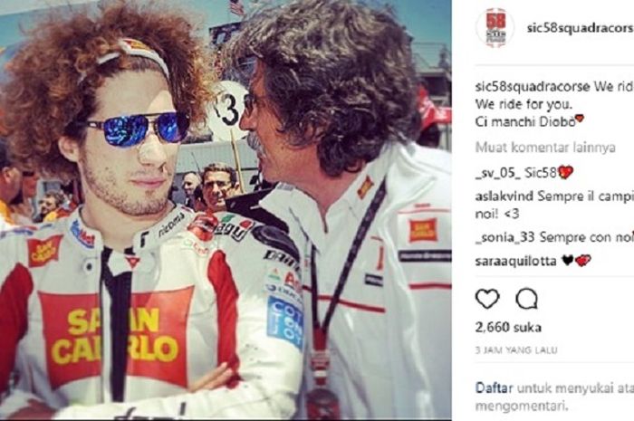 Postingan dari akun Instagram tim balap Ayah Simoncelli