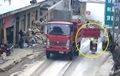 Video: Pintu Bak Truk Tiba-tiba Terbuka, Hantam Pengendara Motor
