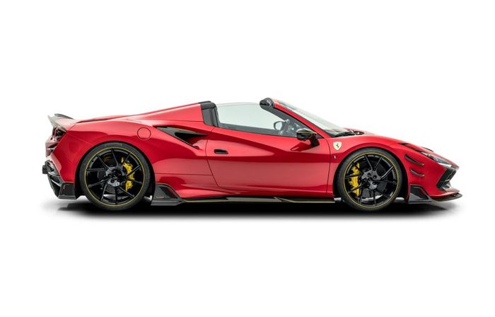 Modifikasi Ferrari F8 Spider ditopang pelek model multi-spoke ukuran belang