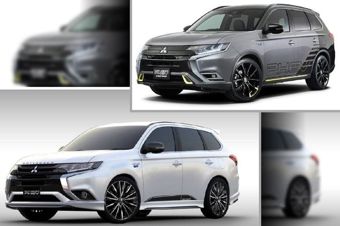 Atas: Mitsubishi Outlander PHEV Steet Sport, Bawah: Mitsubishi Outlander PHEV Premium Sports Concept