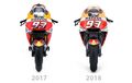 Kalau Dijejerin, Honda RC213V 2017 dan 2018 Keliatan Bedanya Gak?