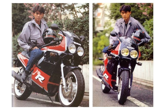 Kotaro Minami 'Satria Baja Hitam' pose diatas Suzuki GSXR 250 1988