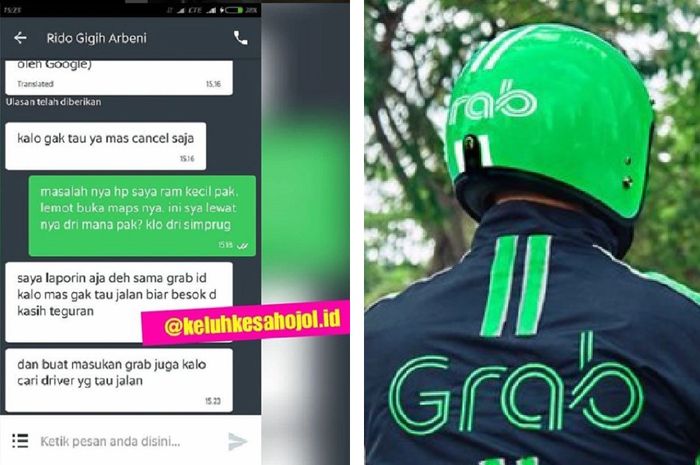 Driver Grab yang mendapatkan ancaman dari penumpang