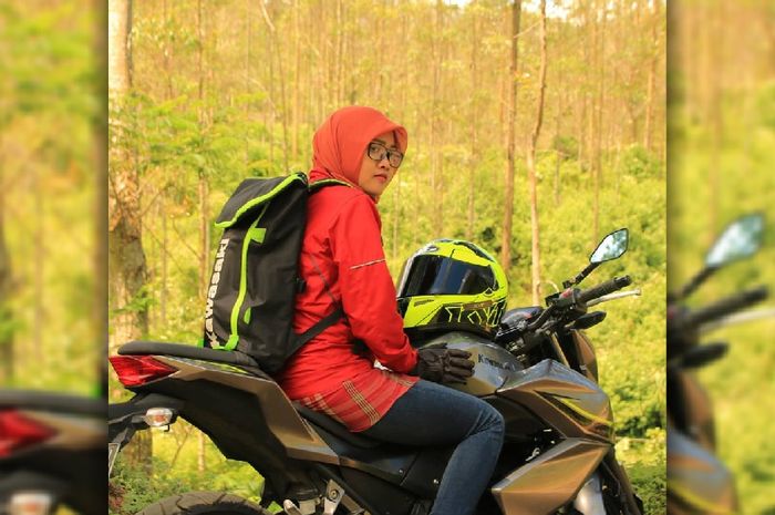 Eka Ruliana Febrianti, lady biker berhijab tunggangi Kawasaki Z250