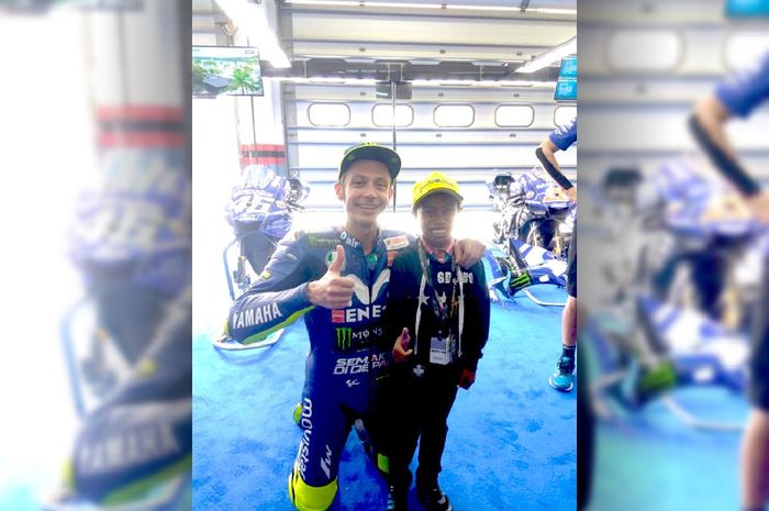 Dady Sopbaba ketemu idolanya, Valentino Rossi