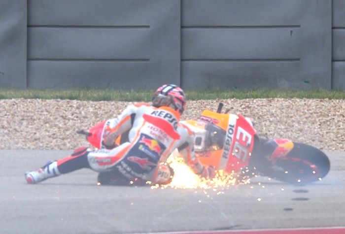 Marc Marquez crash ssat kulifikasi MotoGP Amerika