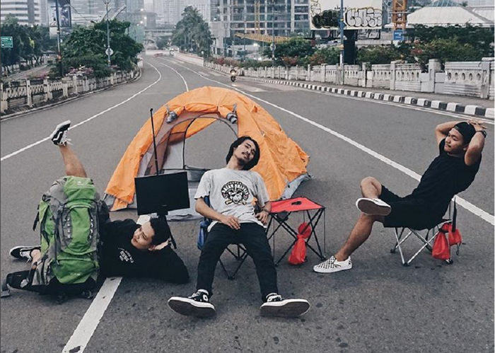 Camping di tengah jalanan ibukota saat Lebaran 2018