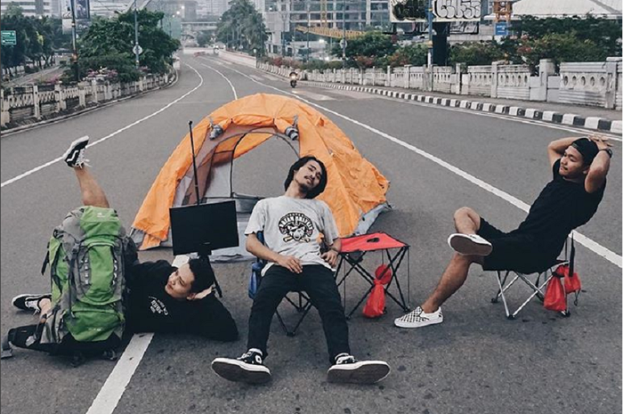 Camping di tengah jalanan ibukota saat Lebaran 2018